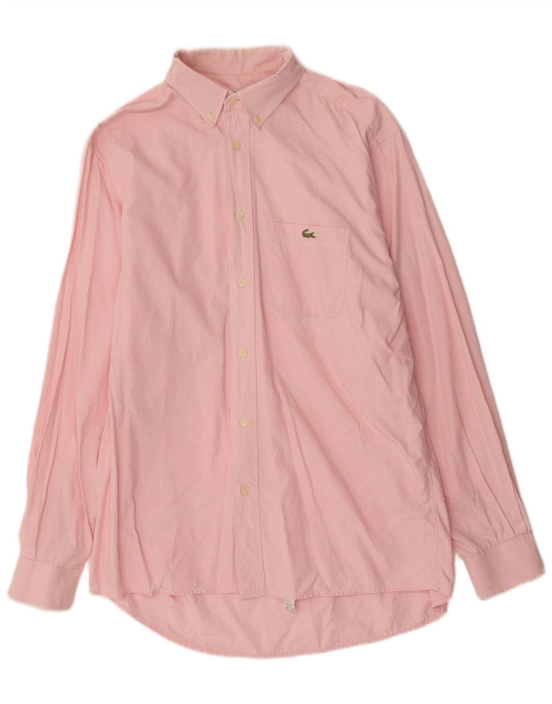 Lacoste herreskjorte str. 40 Medium Pink nålestribet bomuld