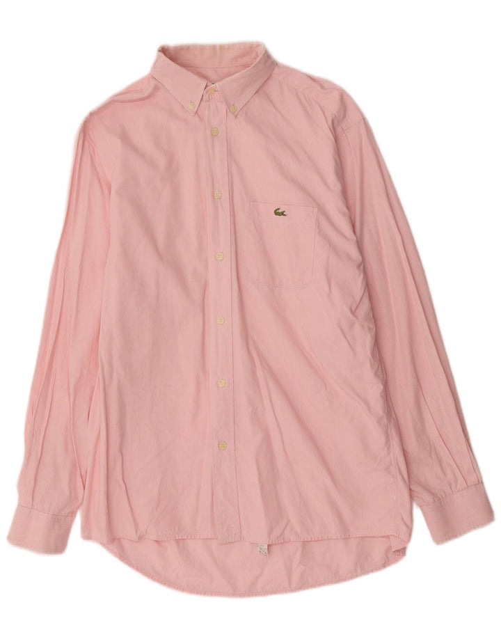 Lacoste herreskjorte str. 40 Medium Pink nålestribet bomuld