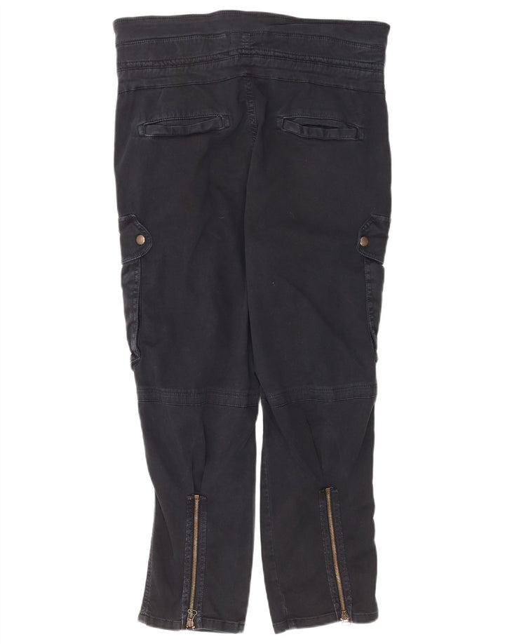 Zara Dame Cargo Cropped Bukser Medium W28 L25 Marineblå Bomuld