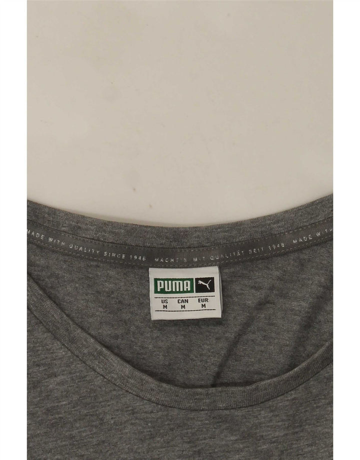 Puma Herre grafisk T-shirt Top Medium Grey Flecked