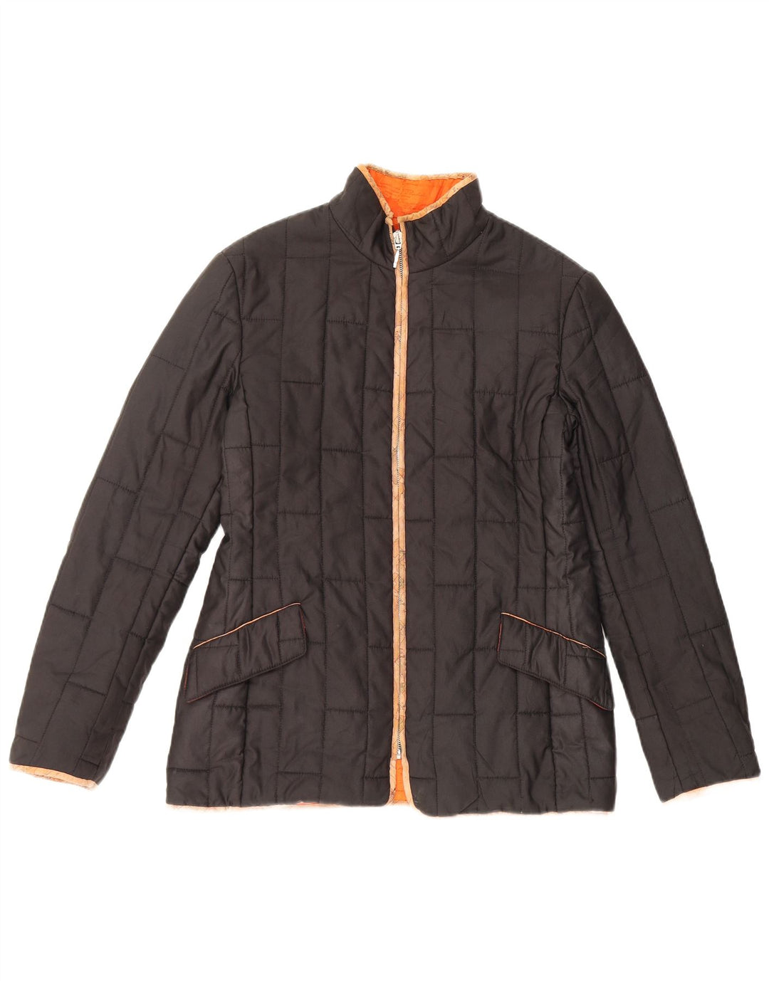 ALVIERO MARTINI Quiltet jakke til kvinder IT 42 Medium Sort Polyester