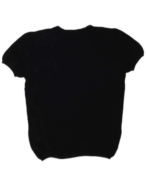 Massimo Dutti Dame T-Shirt Top UK 18 XL Marineblå Bomuld