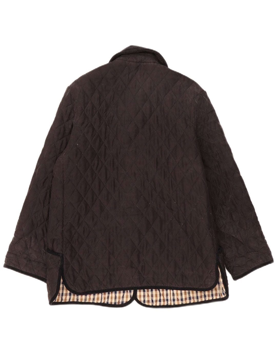 Aquascutum kviltet jakke til kvinder UK 18 XL sort silke