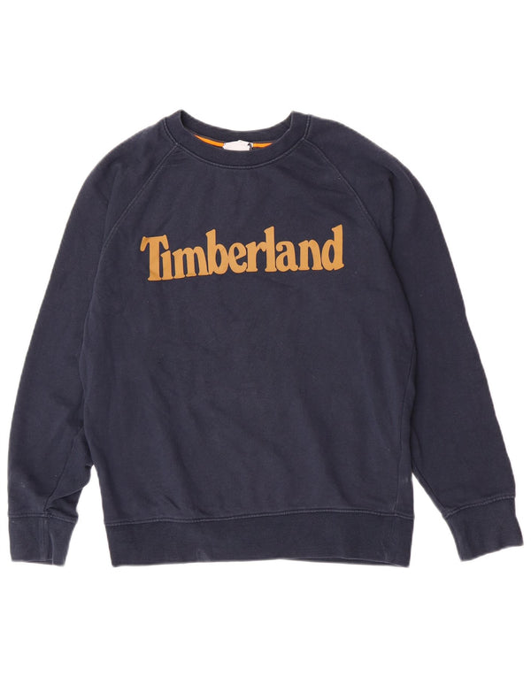 Timberland Herre Grafisk Regular Fit Sweatshirt Jumper Small Navy Blue