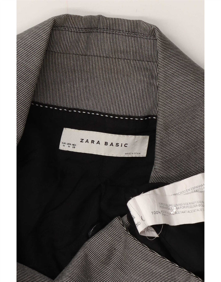 Zara Dame 1 Knap Blazer Jacket UK 12 Medium Grey Acetate