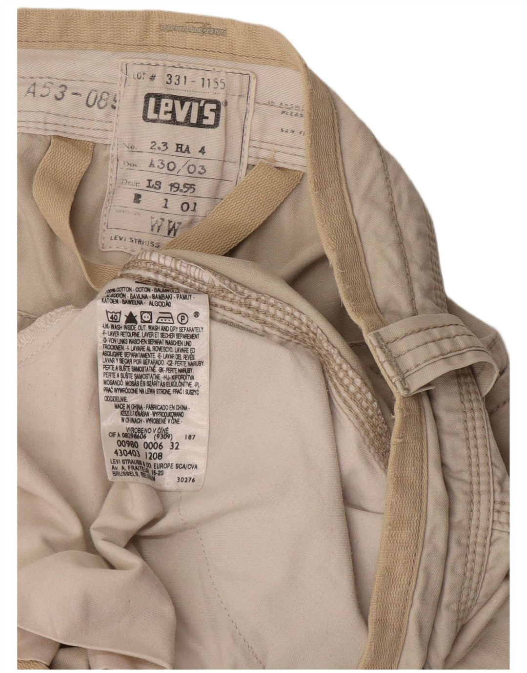 LEVI'S Herre Cargo Shorts W32 Medium Beige Bomuld