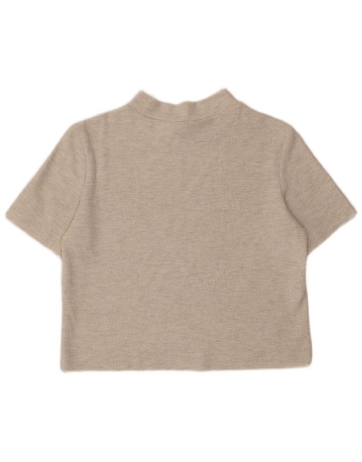 Zara Dame T-Shirt Top UK 14 Medium Beige Flecked