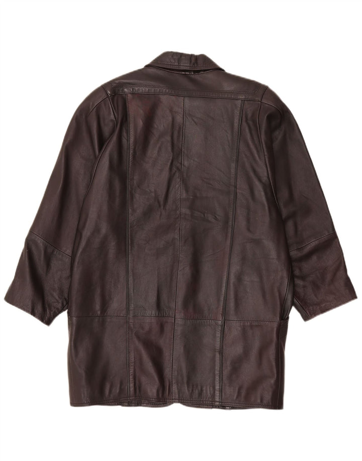 Vintage oversized læderfrakke til kvinder EU 38 Medium Brun