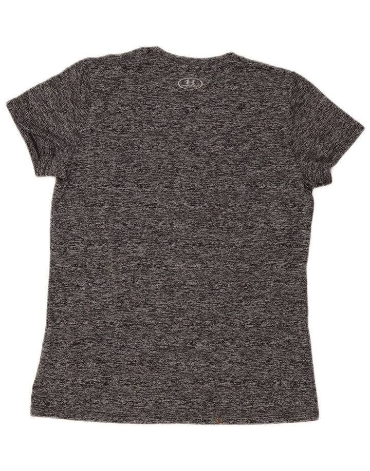 UNDER ARMOUR Dame Heat Gear Grafisk T-Shirt Top UK 14 Medium Grå