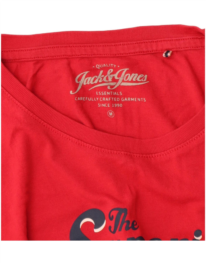Jack & Jones Herre Denizen Grafisk T-Shirt Top Medium Rød Bomuld