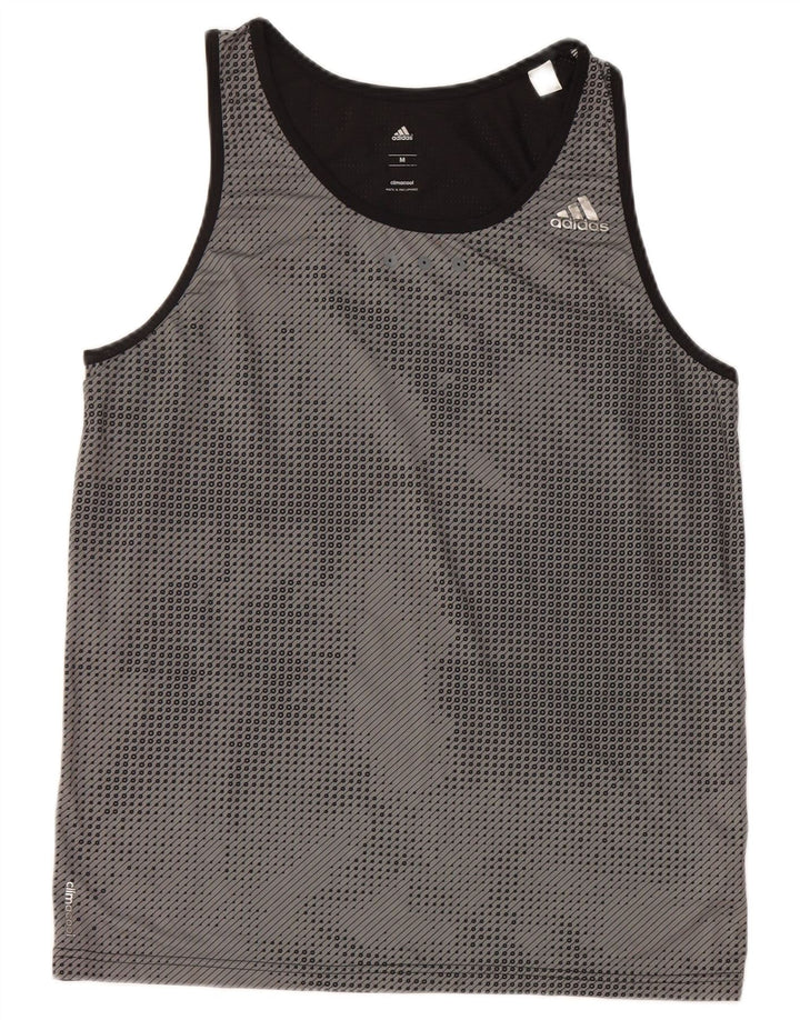 Adidas Herre Climacool Vest Top Medium Sort Stribet Polyester