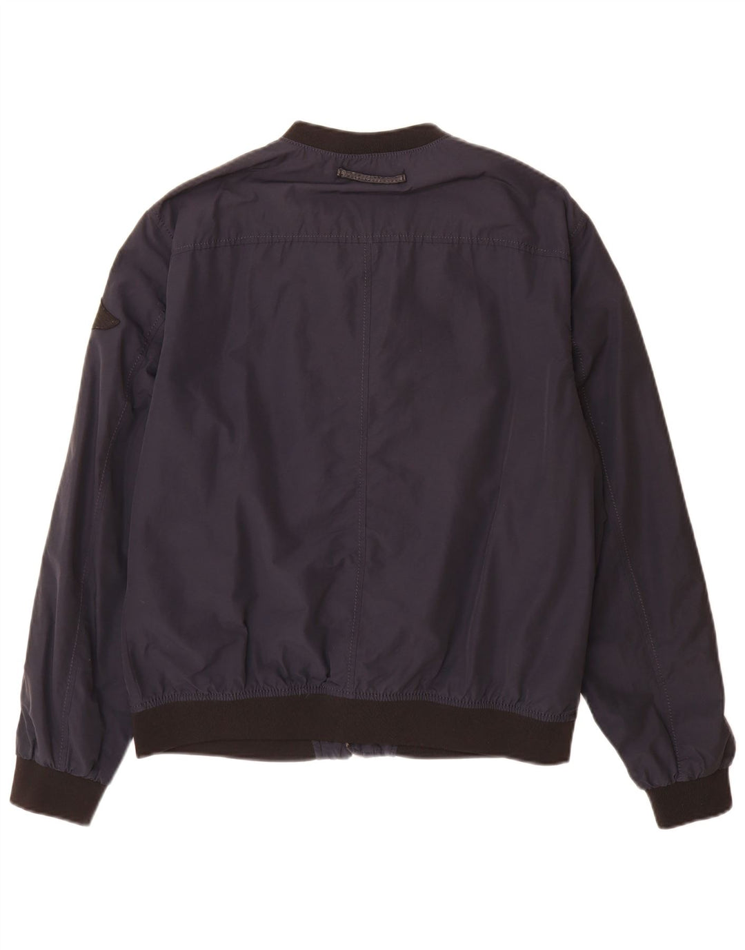 Zara Herre Bomber Jacket UK 42 XL Navy Blue Colourblock Bomuld