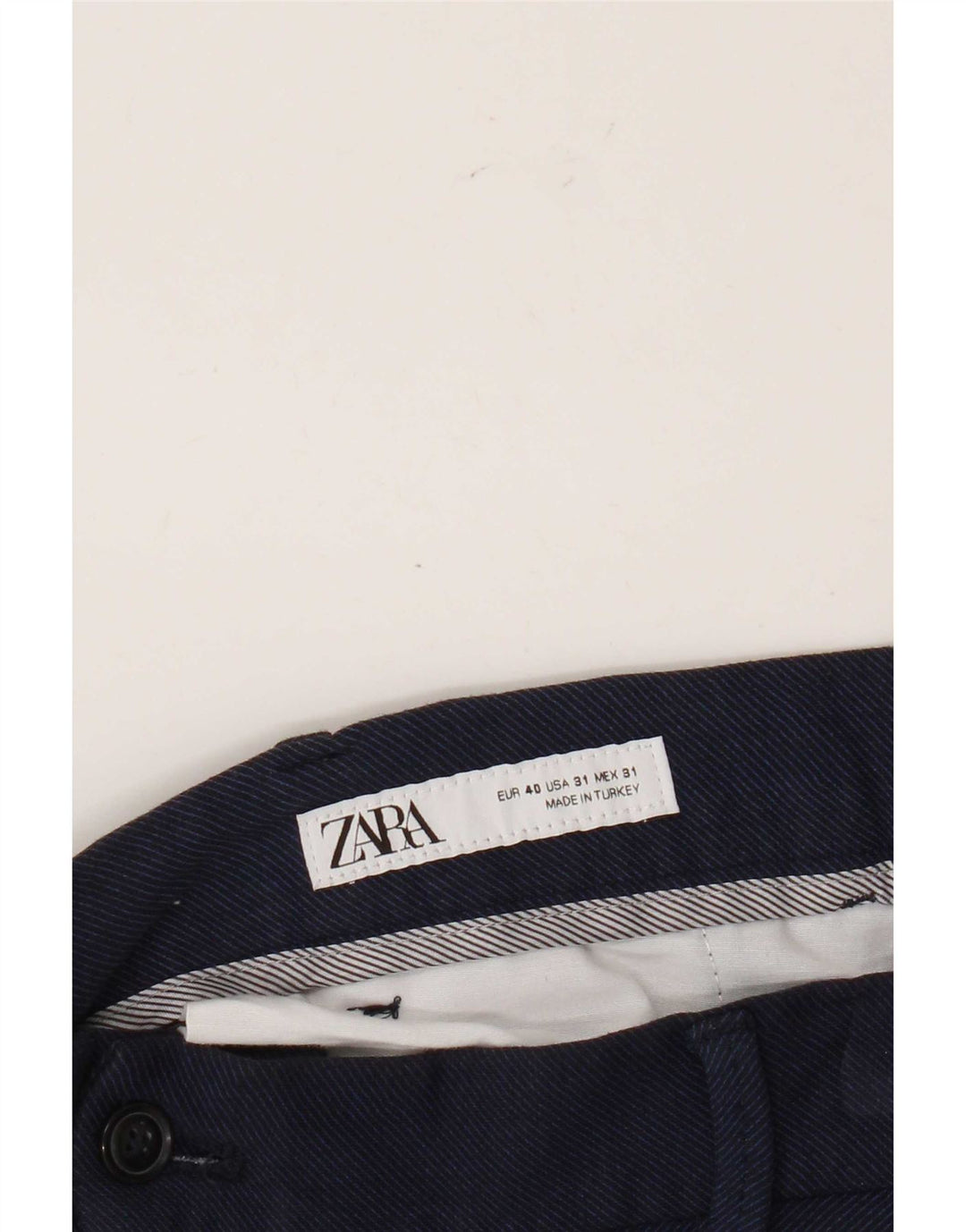 Zara Herre Chino Shorts EU 40 Medium W31 Navy Blue