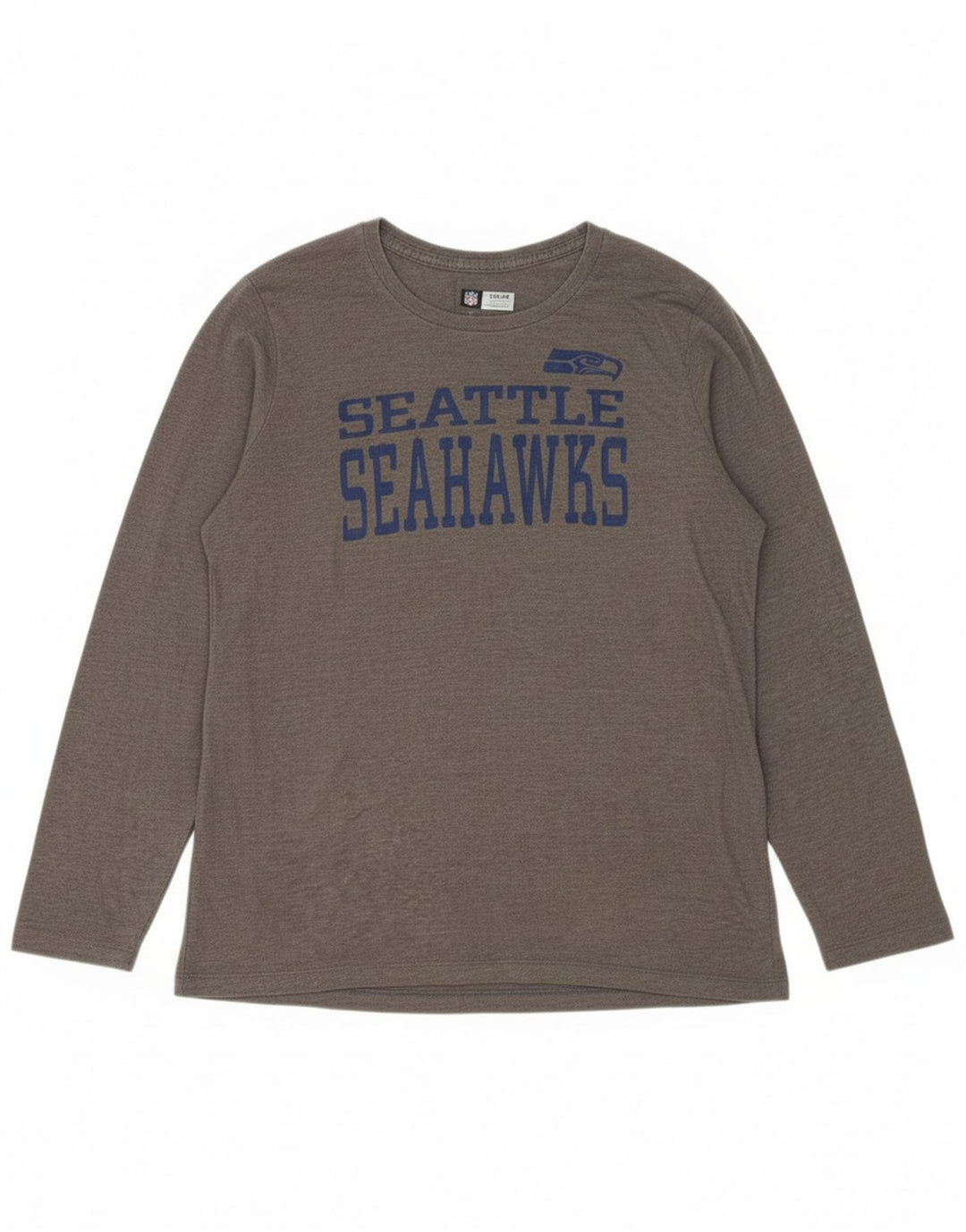 NFL TEAM APPAREL Womens Graphic Top Long Sleeve UK 18 XL Grey