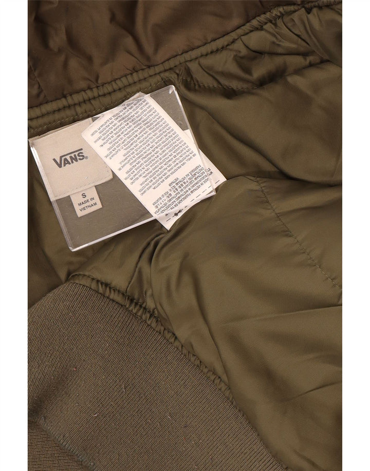Vans Herre Hooded Bomber Jacket UK 36 Small Khaki Colourblock Polyester