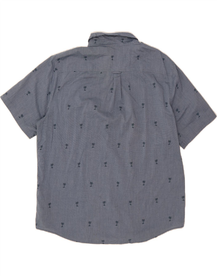 CHAPS Mens Abstract Pattern Short Sleeve Shirt 2XL Blue Cotton Vintage Chaps and Second-Hand Chaps from Messina Hembry 