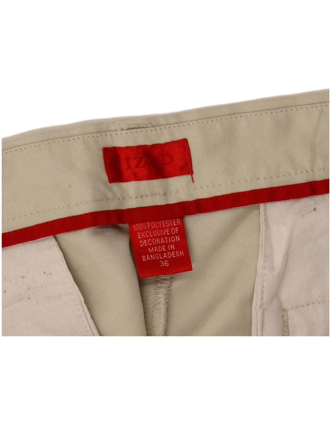 IZOD Herre Pegged Chino Shorts W36 Large Beige Polyester