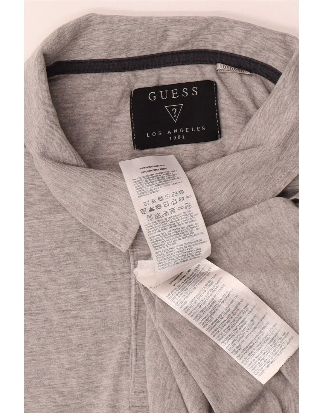 Guess Herre Polo Shirt UK 42 Stor Grå Bomuld
