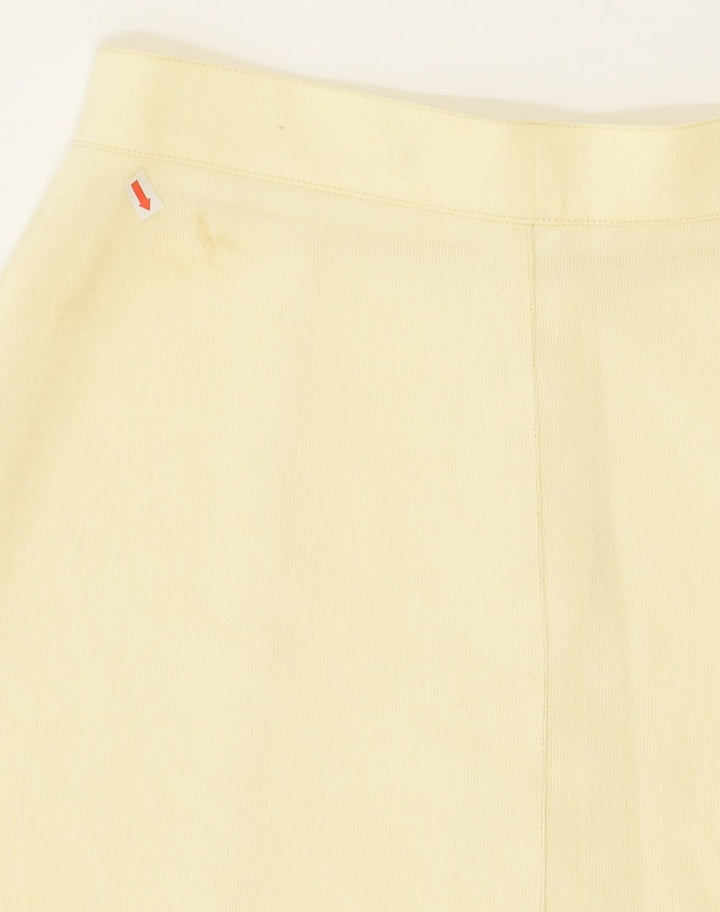 VINTAGE Womens Mini A-Line Skirt W28 Medium Yellow Viscose | Vintage Vintage | Thrift | Second-Hand Vintage | Used Clothing | Messina Hembry 