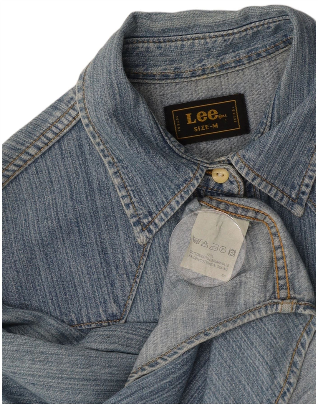 LEE Womens Denim Shirt UK 14 Medium Blue Cotton