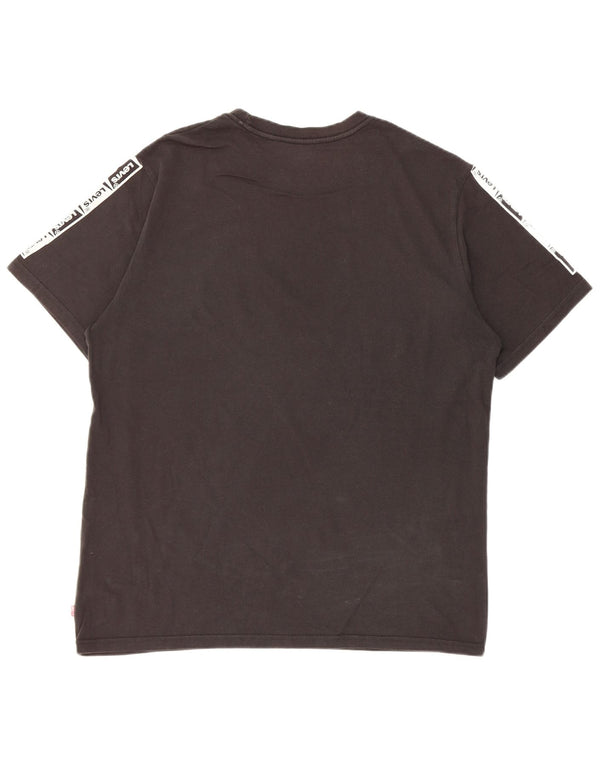 Levi's Herre Larston Relaxed Fit Grafisk T-Shirt Top Medium Sort Bomuld