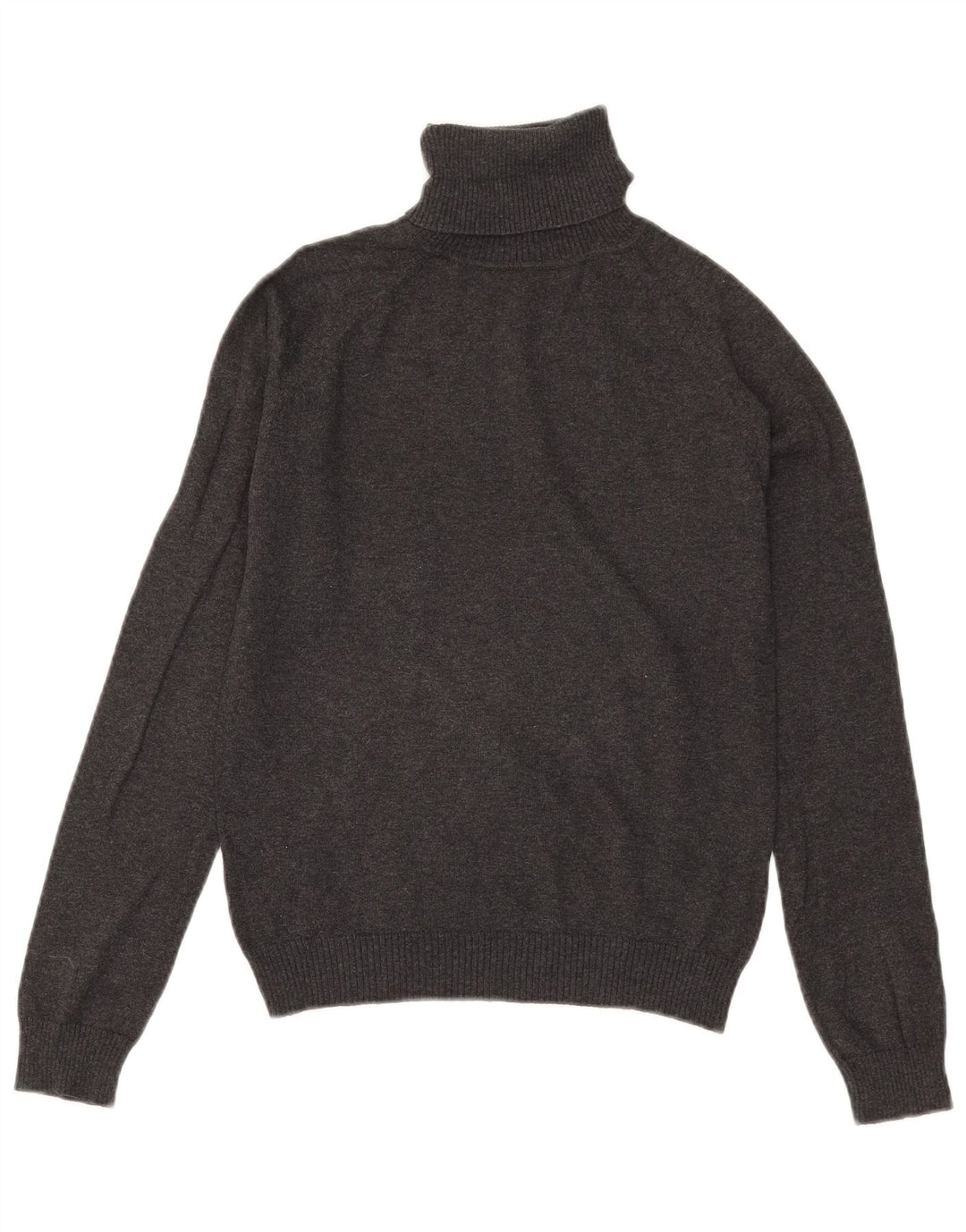 Zara Dame Crop Roll Neck Jumper Sweater UK 12 Medium Grey Bomuld