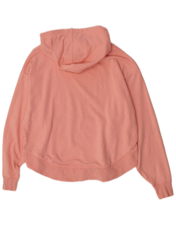 Champion Dame Oversized Hoodie Jumper UK 14 Medium Pink Bomuld