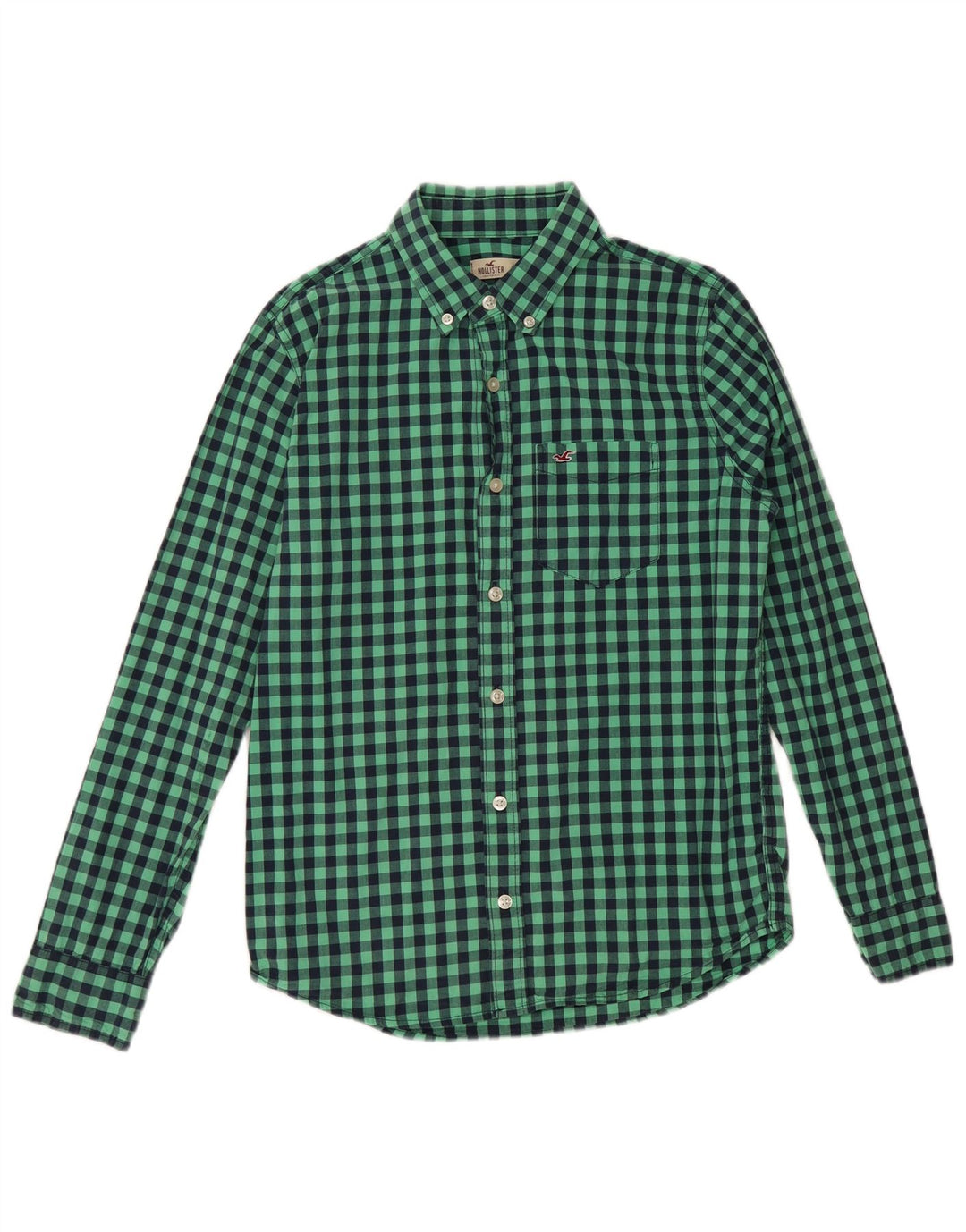 Hollister Herreskjorte Lille Grøn Gingham Bomuld