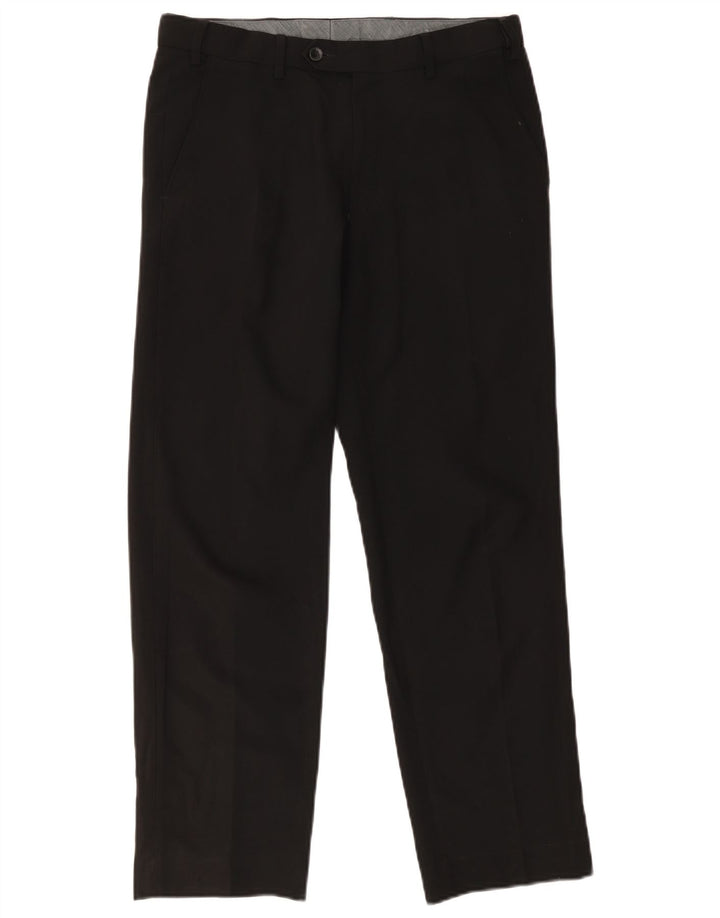Marks & Spencer Herre Regular Chino Bukser W32 L29 Sort Polyester