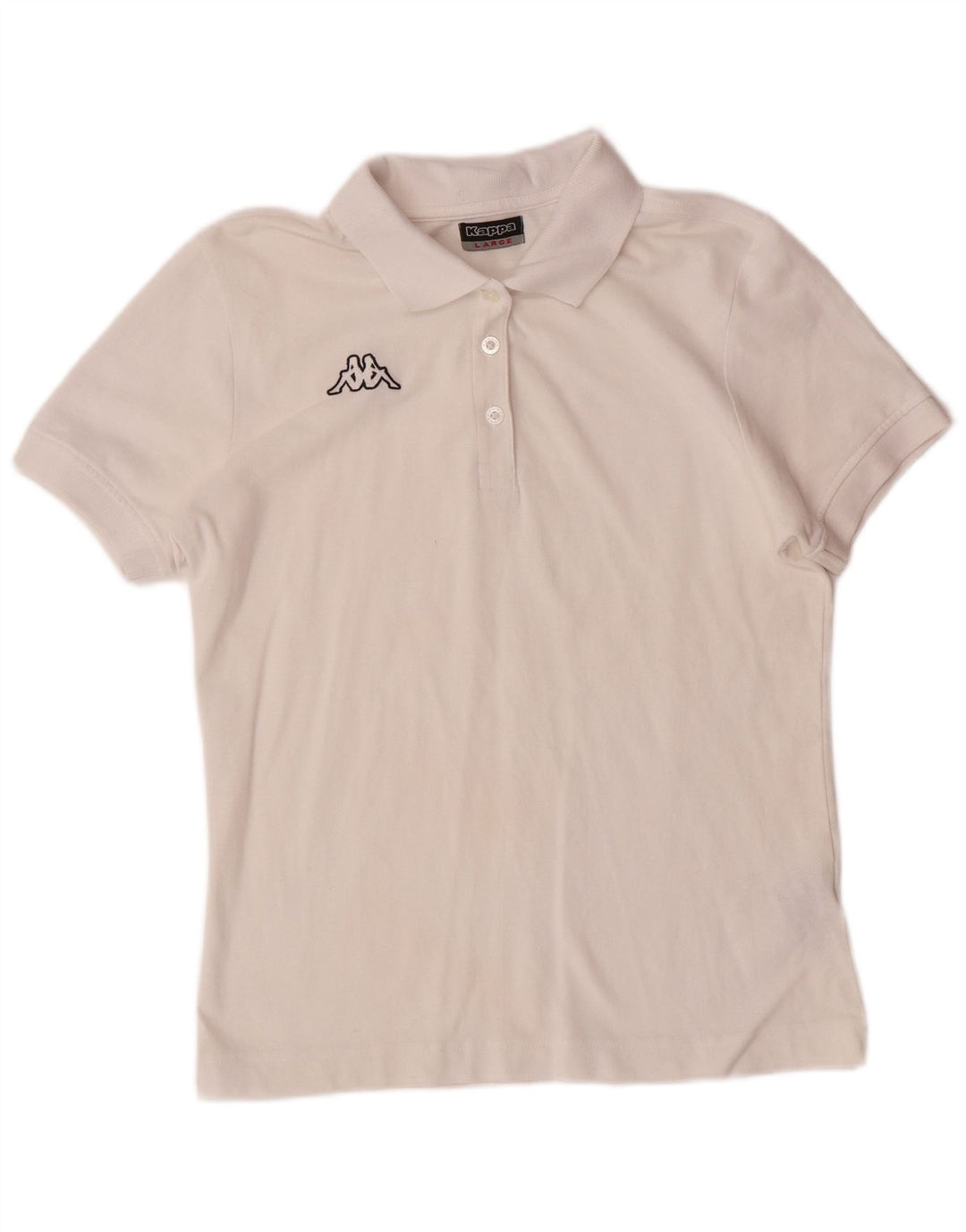 KAPPA Womens Polo Shirt UK 14 Large White Cotton
