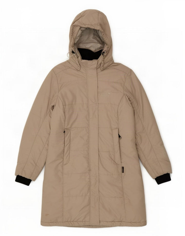 Jack Wolfskin Dame Hætte Polstret Frakke UK 12/14 Medium Beige Polyester