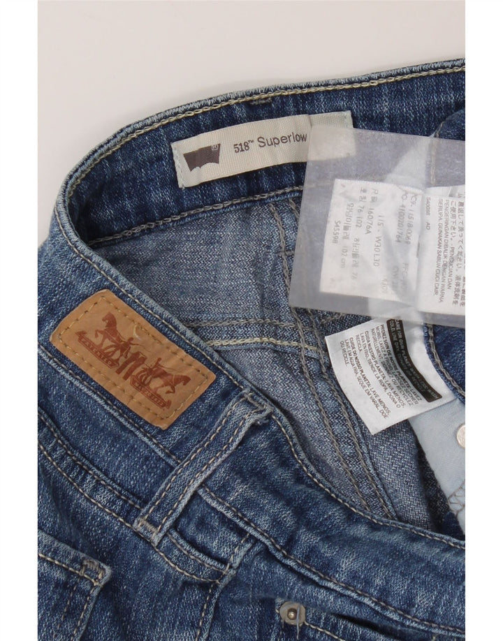 Levi's Dame 518 Super Low Bootcut Jeans W30 L30 Blå Bomuld