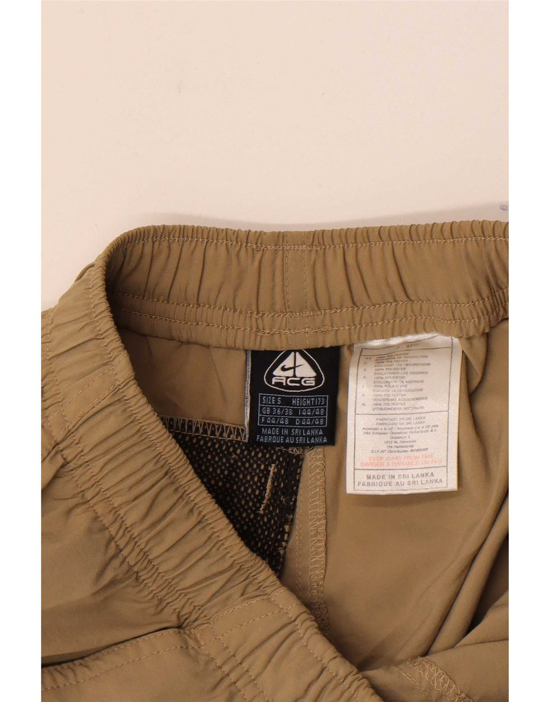 Nike Herre Cargo Shorts UK 36/38 Small W29 Beige Polyester