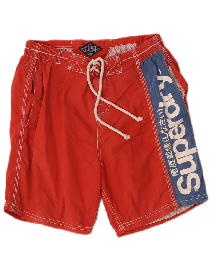 Superdry grafiske badeshorts til mænd, store røde polyester