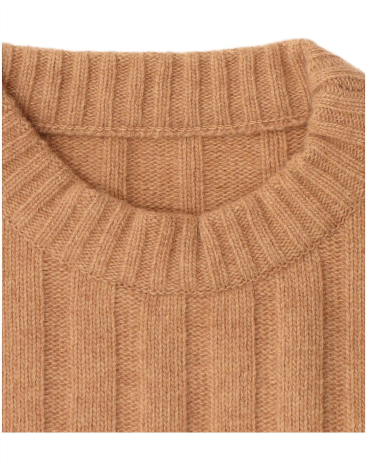 Vintage mænd med rund hals sweater stor beige uld