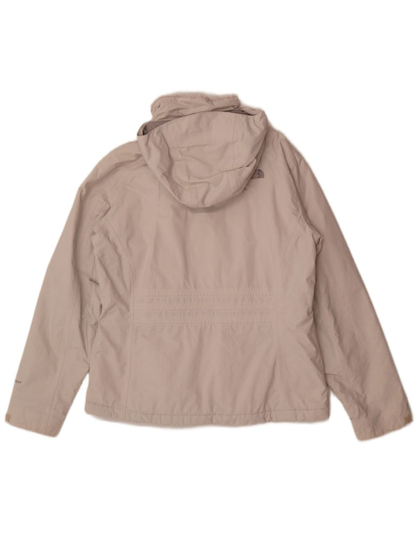 The North Face vindjakkejakke med hætte til kvinder UK 16 Stor grå polyester