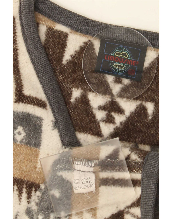 Vintage herrevest 2XL brun geometrisk uld