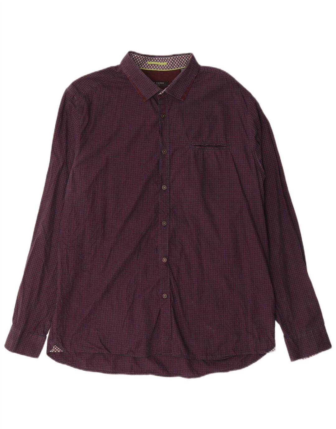 Ted Baker Herreskjorte str. 6 2XL Lilla Gingham Cotton