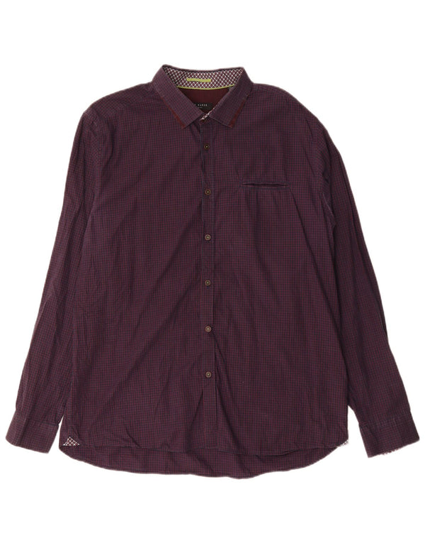 Ted Baker Herreskjorte str. 6 2XL Lilla Gingham Cotton
