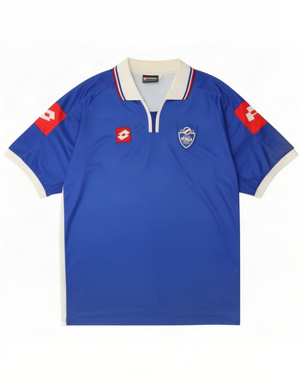 Lotto Herre Jugoslavien 2002-2003 hjemmefodboldtrøje 2XL Blå Colourblock