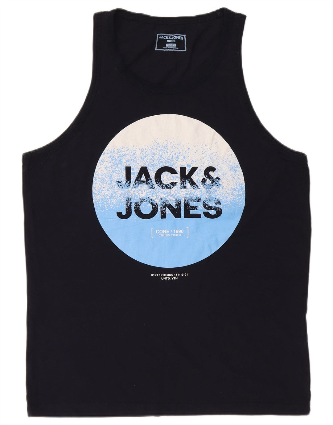 Jack & Jones Herre Slim Fit Grafisk Vest Top Stor Marineblå