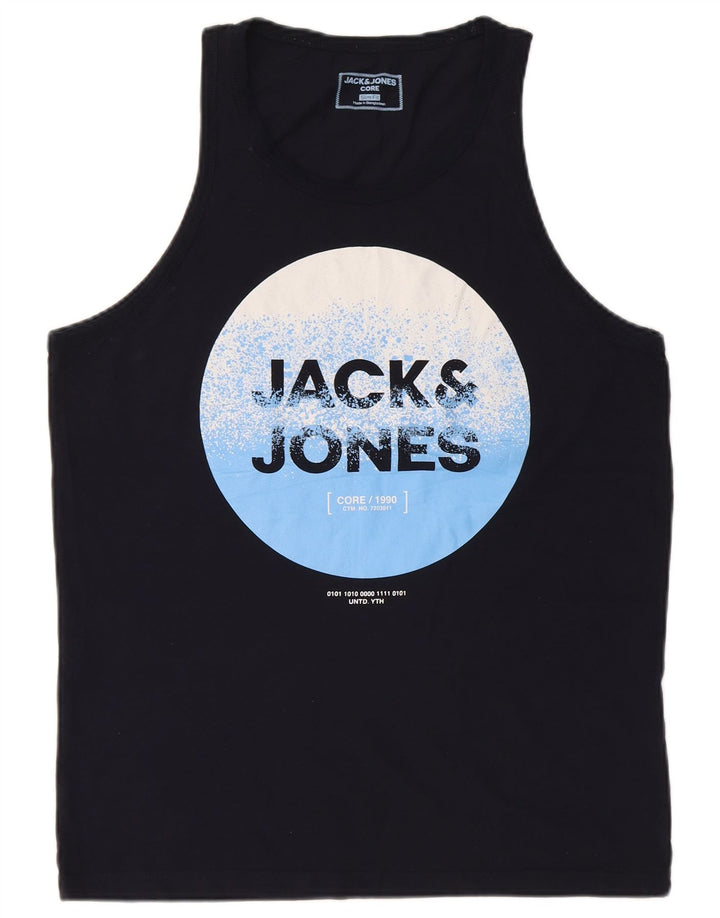 Jack & Jones Herre Slim Fit Grafisk Vest Top Stor Marineblå