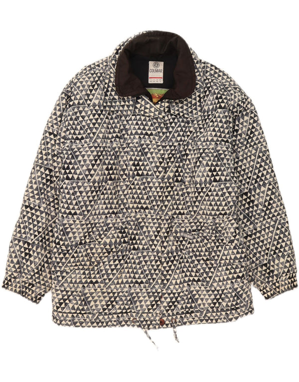 Colmar Dame Oversized Polstret Jakke US 8 Medium Navy Blue Geometric