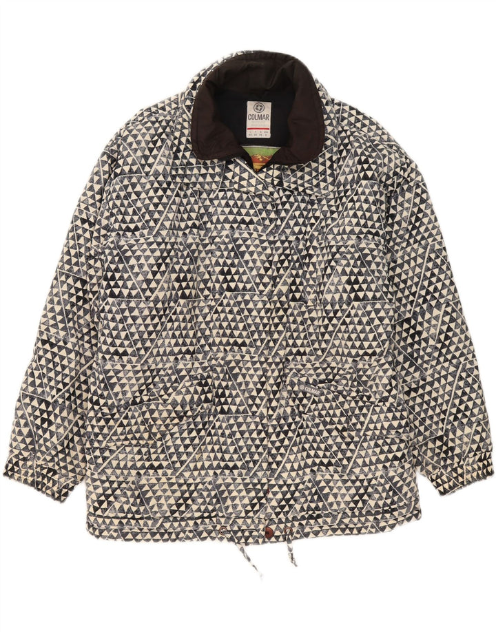 Colmar Dame Oversized Polstret Jakke US 8 Medium Navy Blue Geometric
