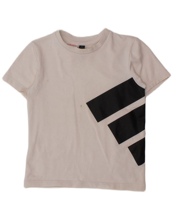 ADIDAS Boys Aeroready Grafisk T-Shirt Top 5-6 år Hvid