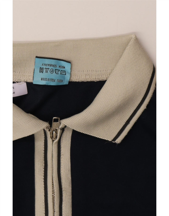 Fishbone Polo Shirt til mænd Medium Navy Blue Colourblock Polyester