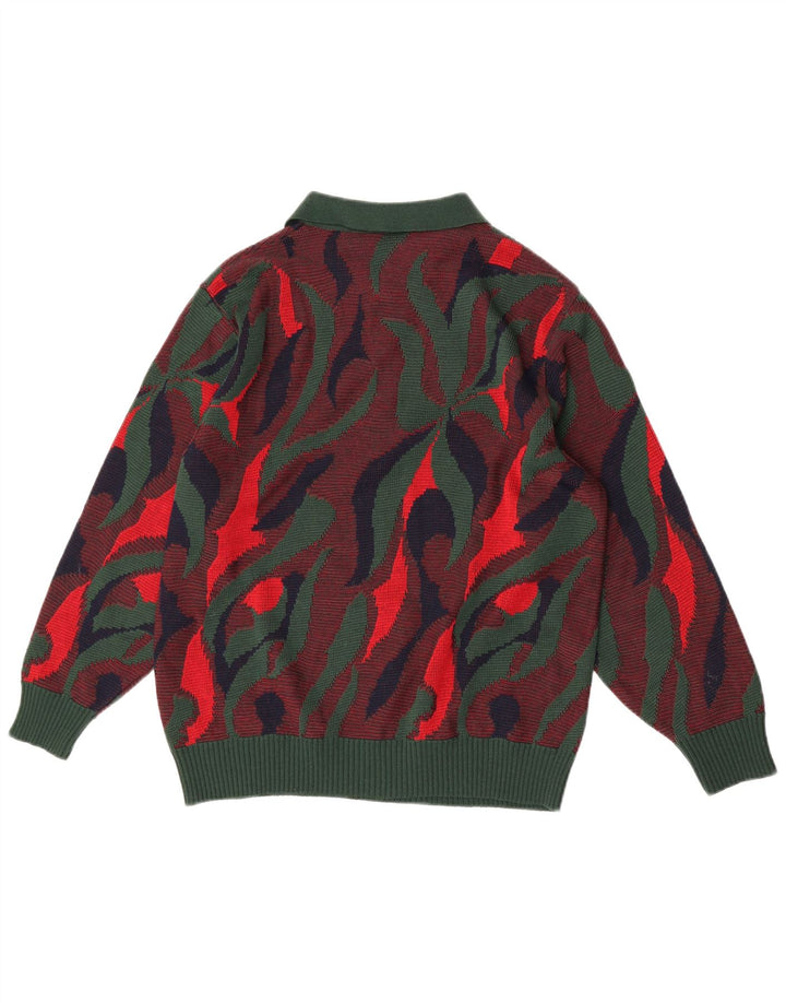 Vintage Dame Polo Neck Jumper Sweater IT 46 Stor Flerfarvet