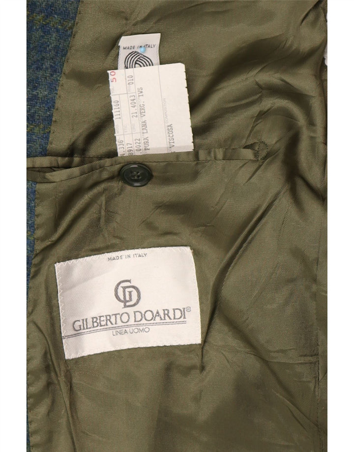 GILBERTO DOARDI Blazerjakke til mænd IT 50 Large Blue Houndstooth Classic