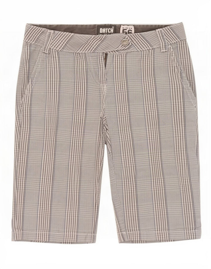 Datch Chino Shorts til kvinder Small W27 Grå ternet bomuld