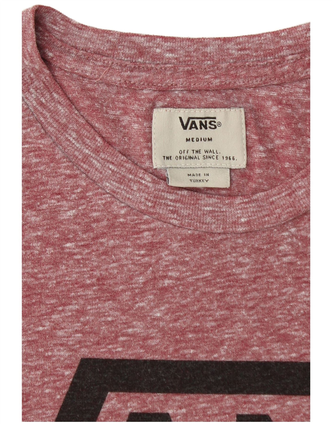 VANS Herre grafisk T-shirt Top Medium Burgundy Flecked